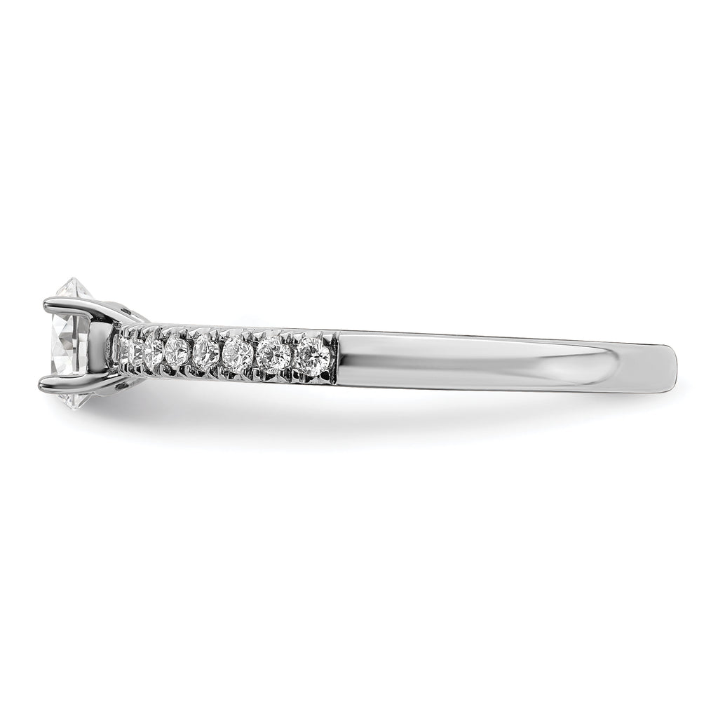 14k White Gold 1/2 carat Lab Grown Diamond VS/SI+ G+ Complete Round Size 7 Engagement Ring