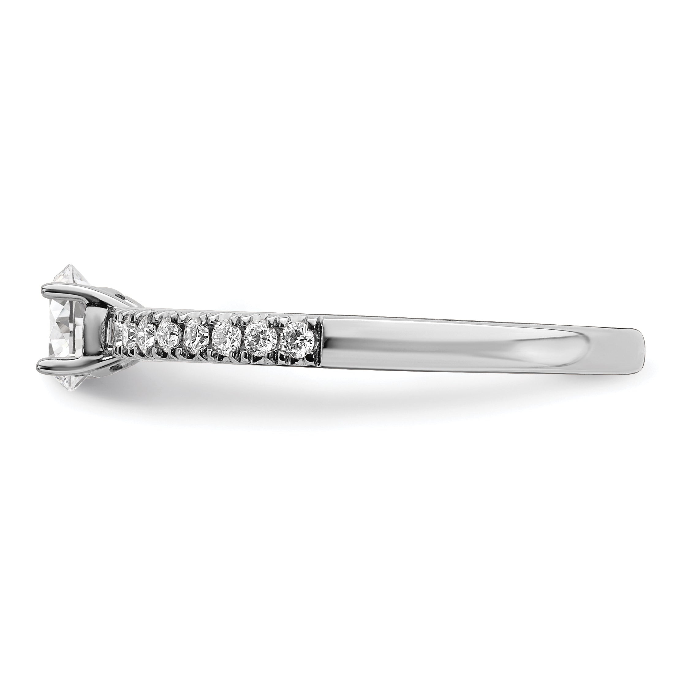 14k White Gold 1/2 carat Lab Grown Diamond VS/SI+ G+ Complete Round Size 7 Engagement Ring