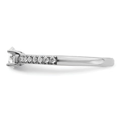 14k White Gold 1/2 carat Lab Grown Diamond VS/SI+ G+ Complete Round Size 7 Engagement Ring
