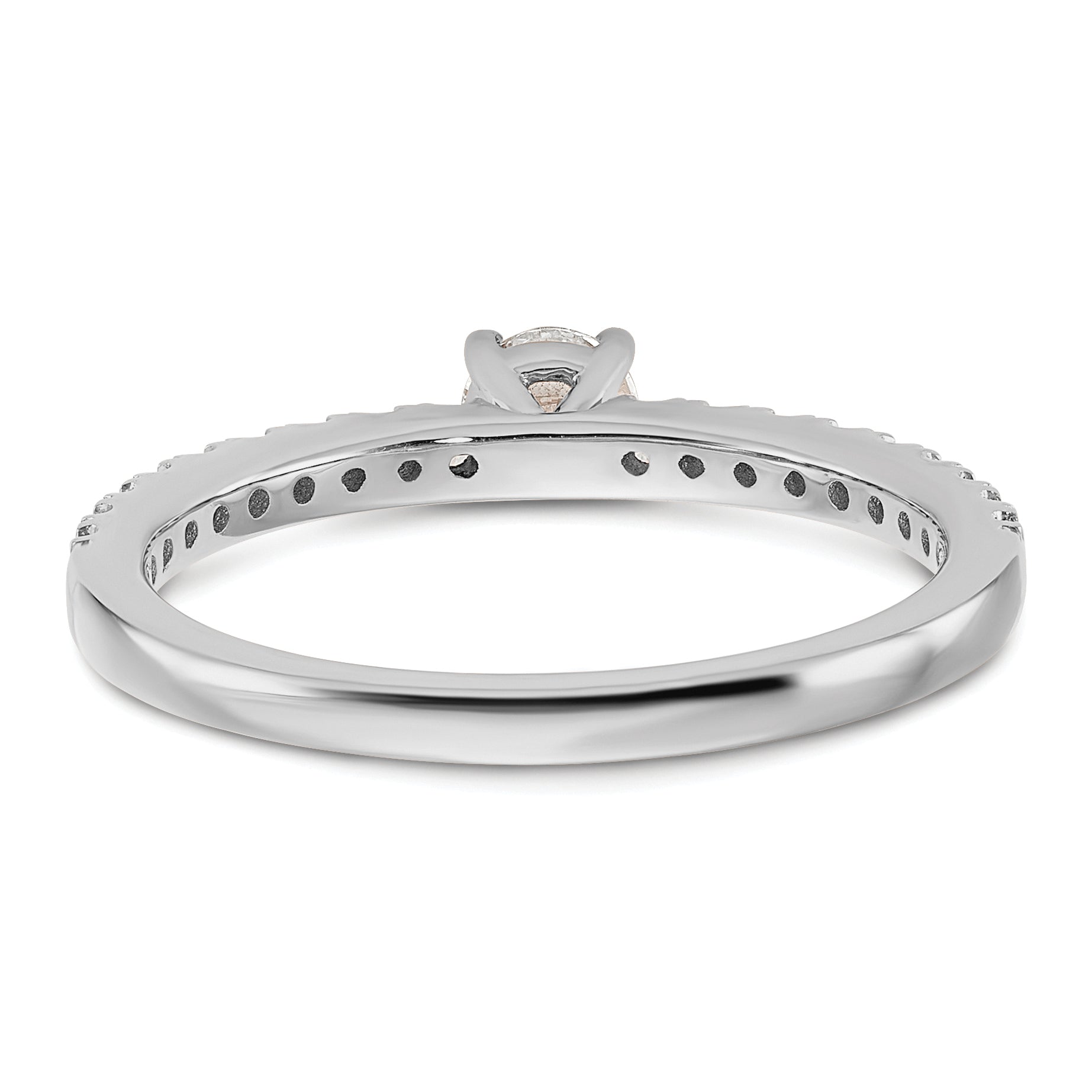 14k White Gold 1/2 carat Lab Grown Diamond VS/SI+ G+ Complete Round Size 7 Engagement Ring