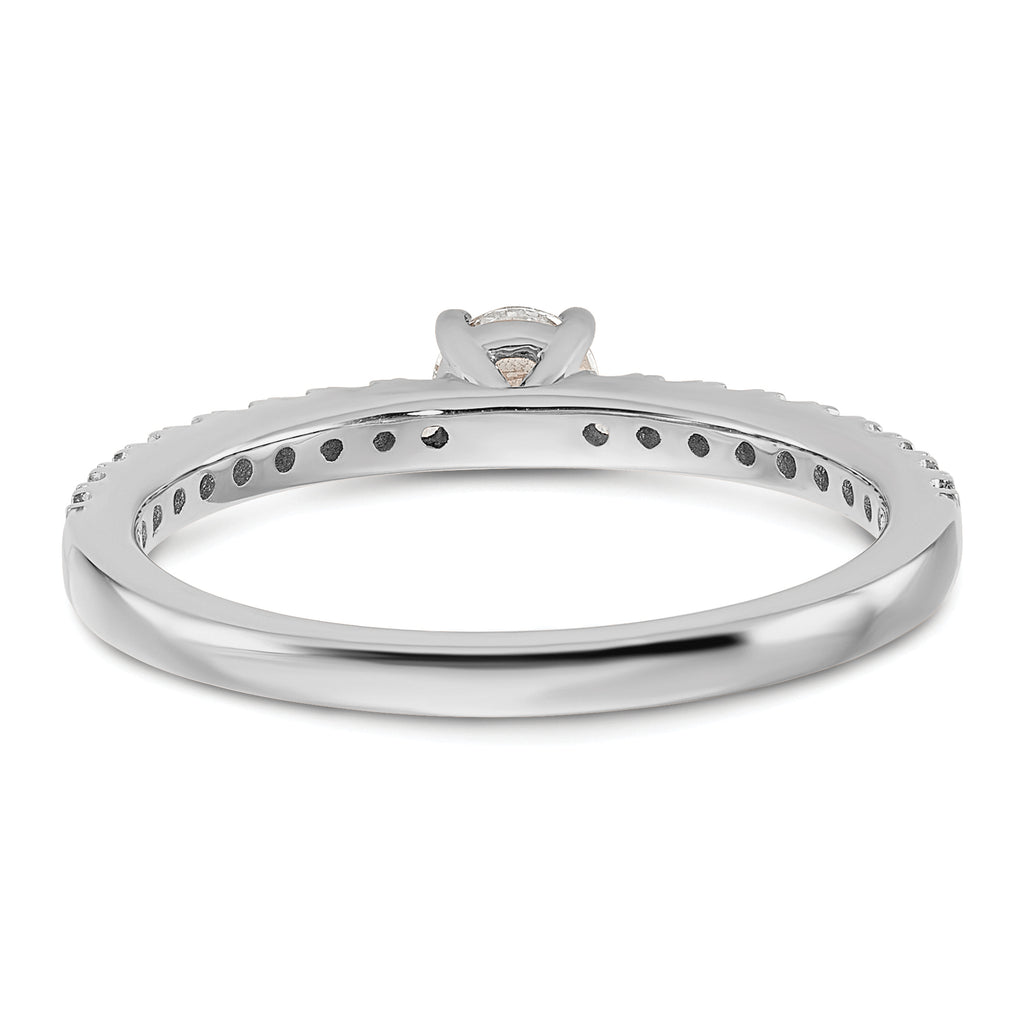14k White Gold 1/2 carat Lab Grown Diamond VS/SI+ G+ Complete Round Size 7 Engagement Ring