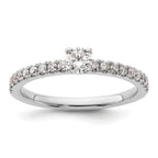 14k White Gold 1/2 carat Lab Grown Diamond VS/SI+ G+ Complete Round Size 7 Engagement Ring