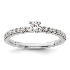 14k White Gold 1/2 carat Lab Grown Diamond VS/SI+ G+ Complete Round Size 7 Engagement Ring
