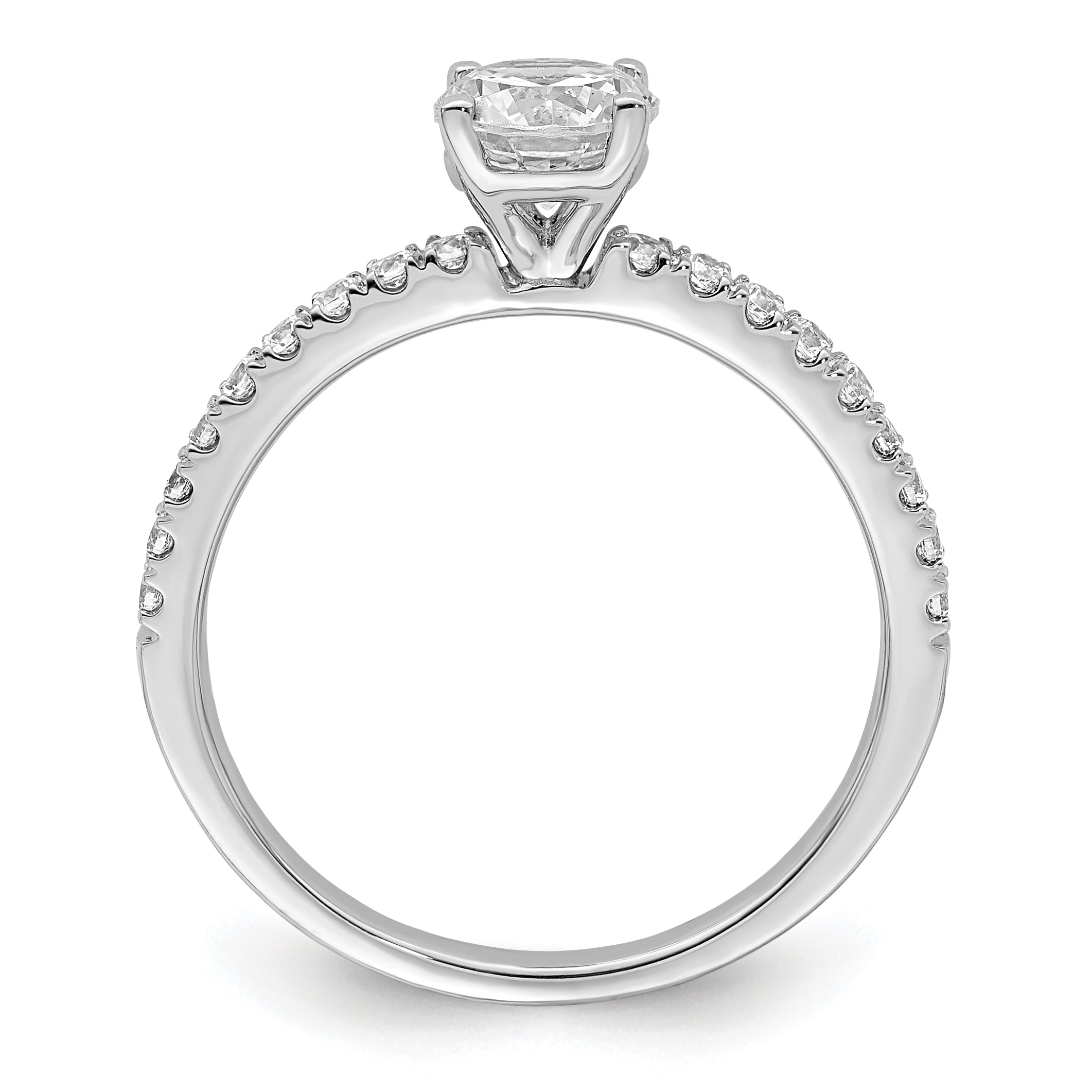 14k White Gold 3/4 carat Lab Grown Diamond VS/SI+ G+ Semi Mount Round Size 6 Engagement Ring Secondary image