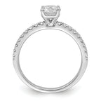 14k White Gold 3/4 carat Lab Grown Diamond VS/SI+ G+ Semi Mount Round Size 6 Engagement Ring