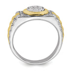 10k Two-Tone 1/3 carat Lab Grown Diamond VS/SI+ G+ Complete Men's Ring