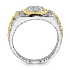 10k Two-Tone 1/3 carat Lab Grown Diamond VS/SI+ G+ Complete Men's Ring