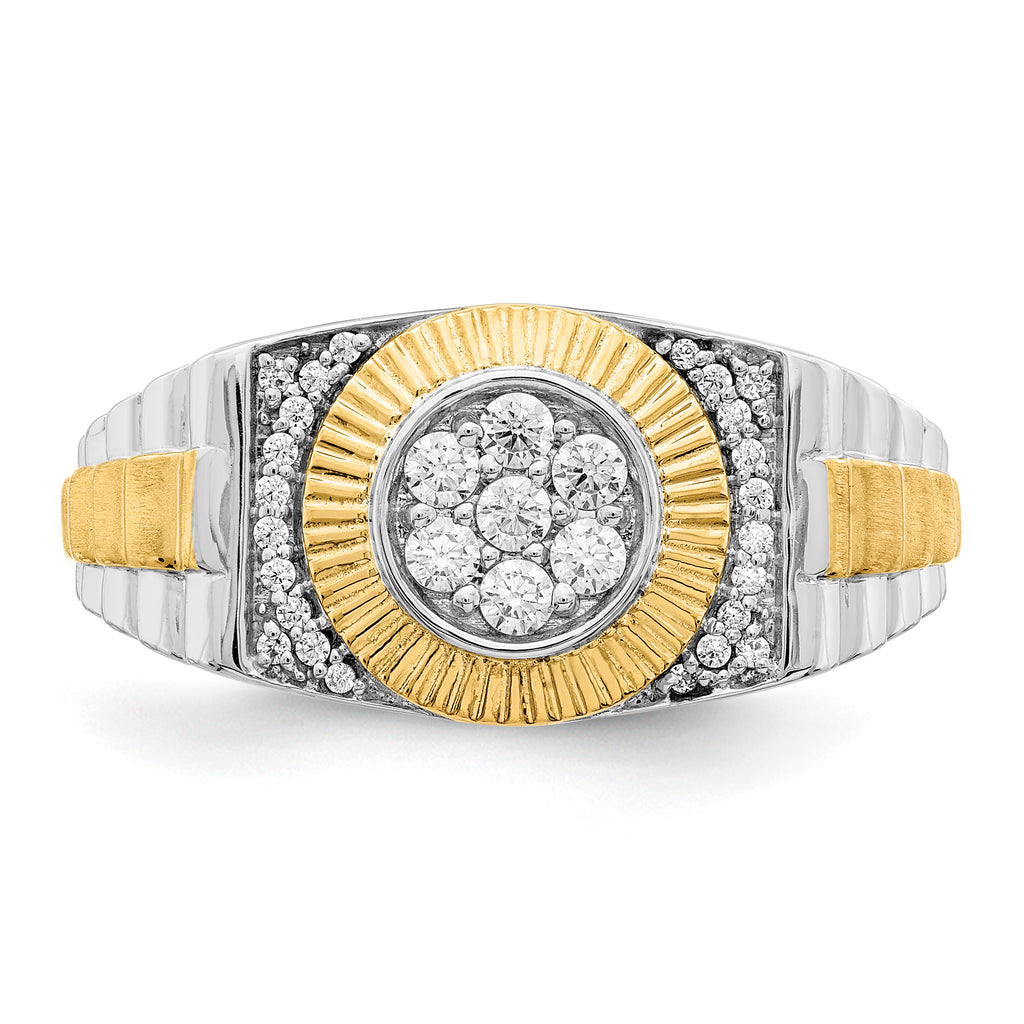10k Two-Tone 1/3 carat Lab Grown Diamond VS/SI+ G+ Complete Men's Ring