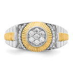 10k Two-Tone 1/3 carat Lab Grown Diamond VS/SI+ G+ Complete Men's Ring