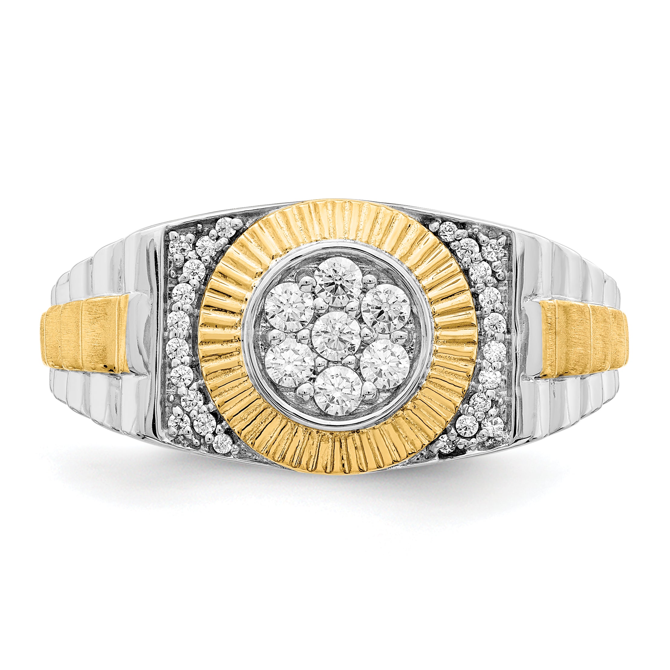 10k Two-Tone 1/3 carat Lab Grown Diamond VS/SI+ G+ Complete Men's Ring