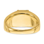 14k Emerald-cut Created Ruby and Diamond Polished Mens Ring