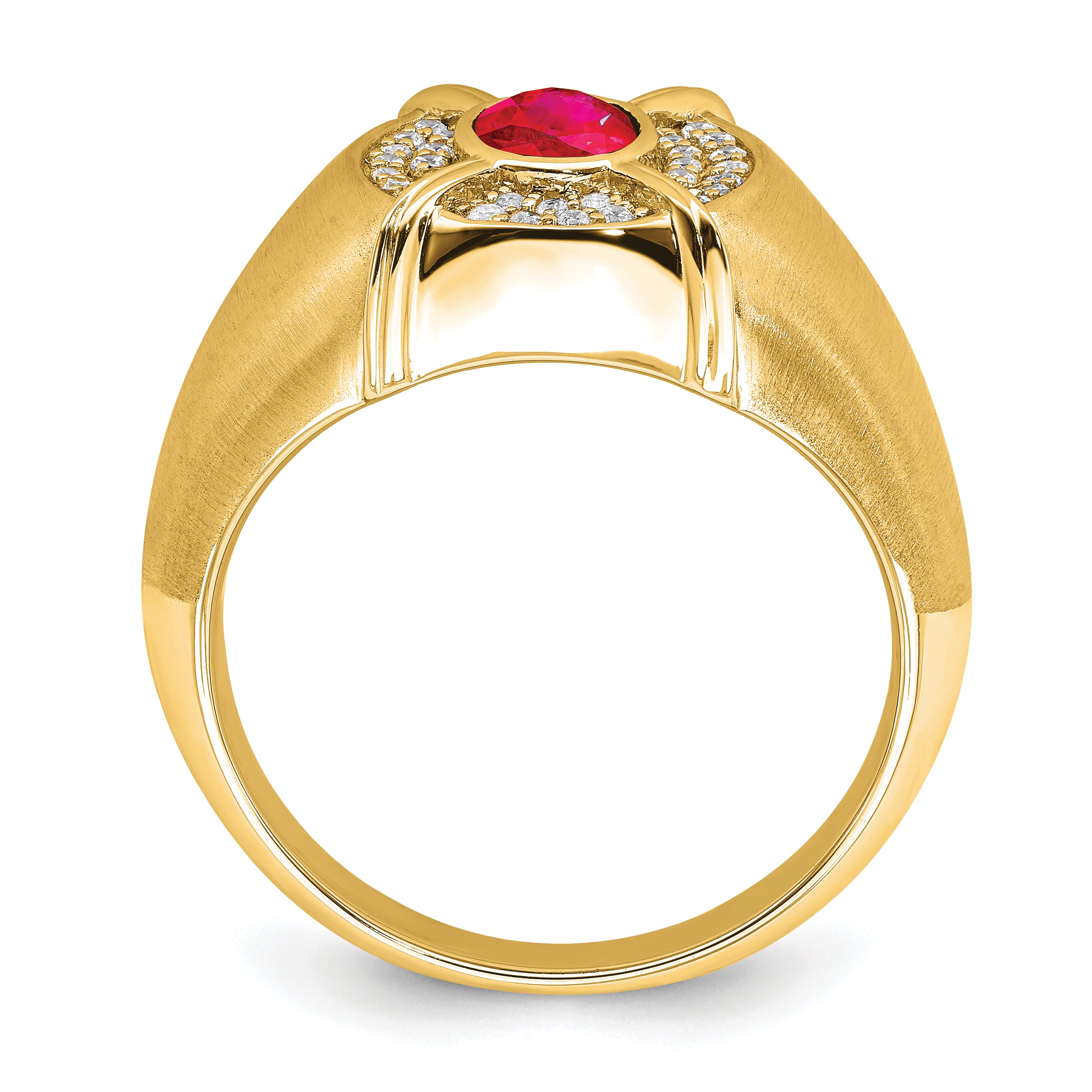 14k Ruby and Diamond Mens Ring Secondary image