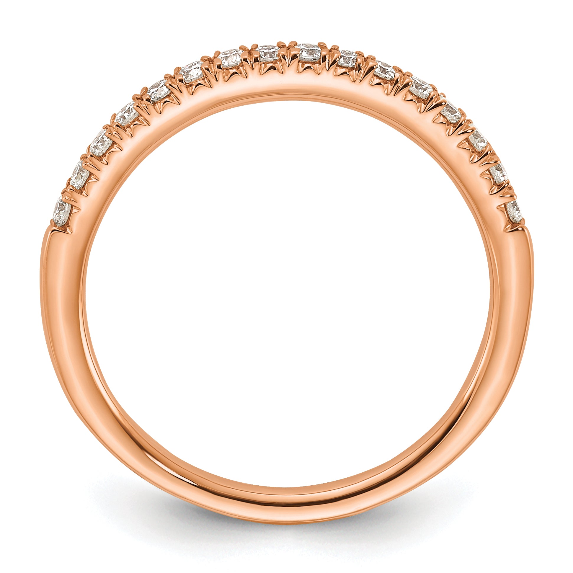 14k Rose Gold 1/4 carat Lab Grown Diamond VS/SI+ G+ Complete Wedding Band Secondary image