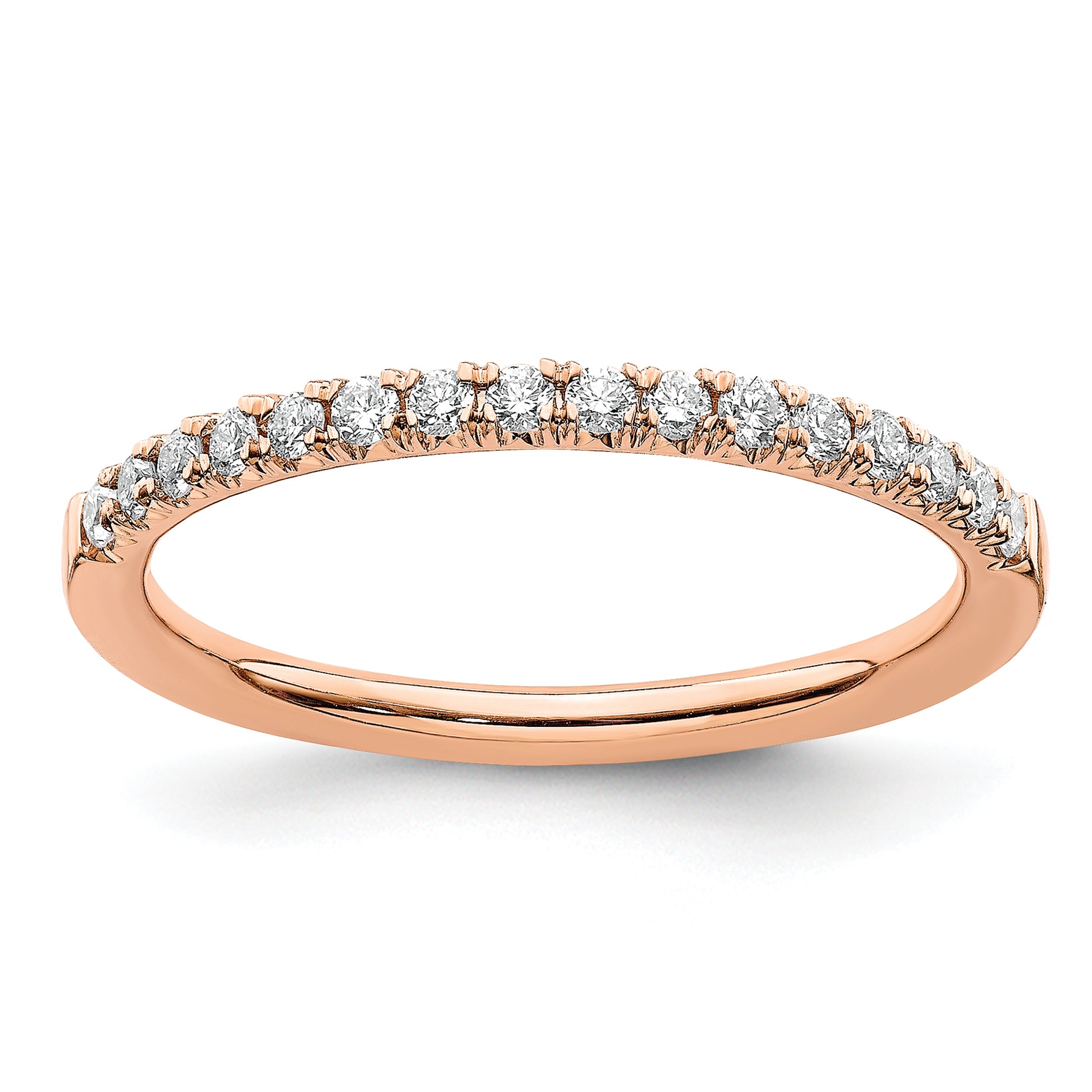14k Rose Gold 1/4 carat Lab Grown Diamond VS/SI+ G+ Complete Wedding Band Main image