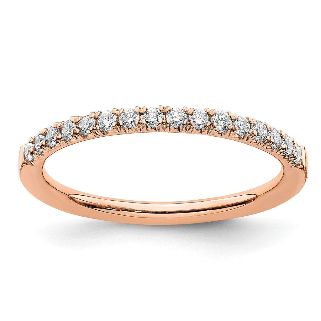 14k Rose Gold 1/4 carat Lab Grown Diamond VS/SI+ G+ Complete Wedding Band