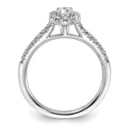14k White Gold 1/2 carat Lab Grown Diamond VS/SI+ G+ Round Complete Halo Engagement Ring