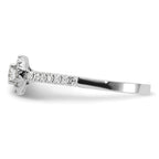 14k White Gold 1/2 carat Lab Grown Diamond VS/SI+ G+ Round Complete Halo Engagement Ring