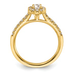14k 1/2 carat Lab Grown Diamond VS/SI+ G+ Round Complete Halo Engagement Ring
