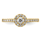 14k 1/2 carat Lab Grown Diamond VS/SI+ G+ Round Complete Halo Engagement Ring