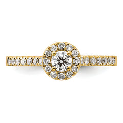 14k 1/2 carat Lab Grown Diamond VS/SI+ G+ Round Complete Halo Engagement Ring