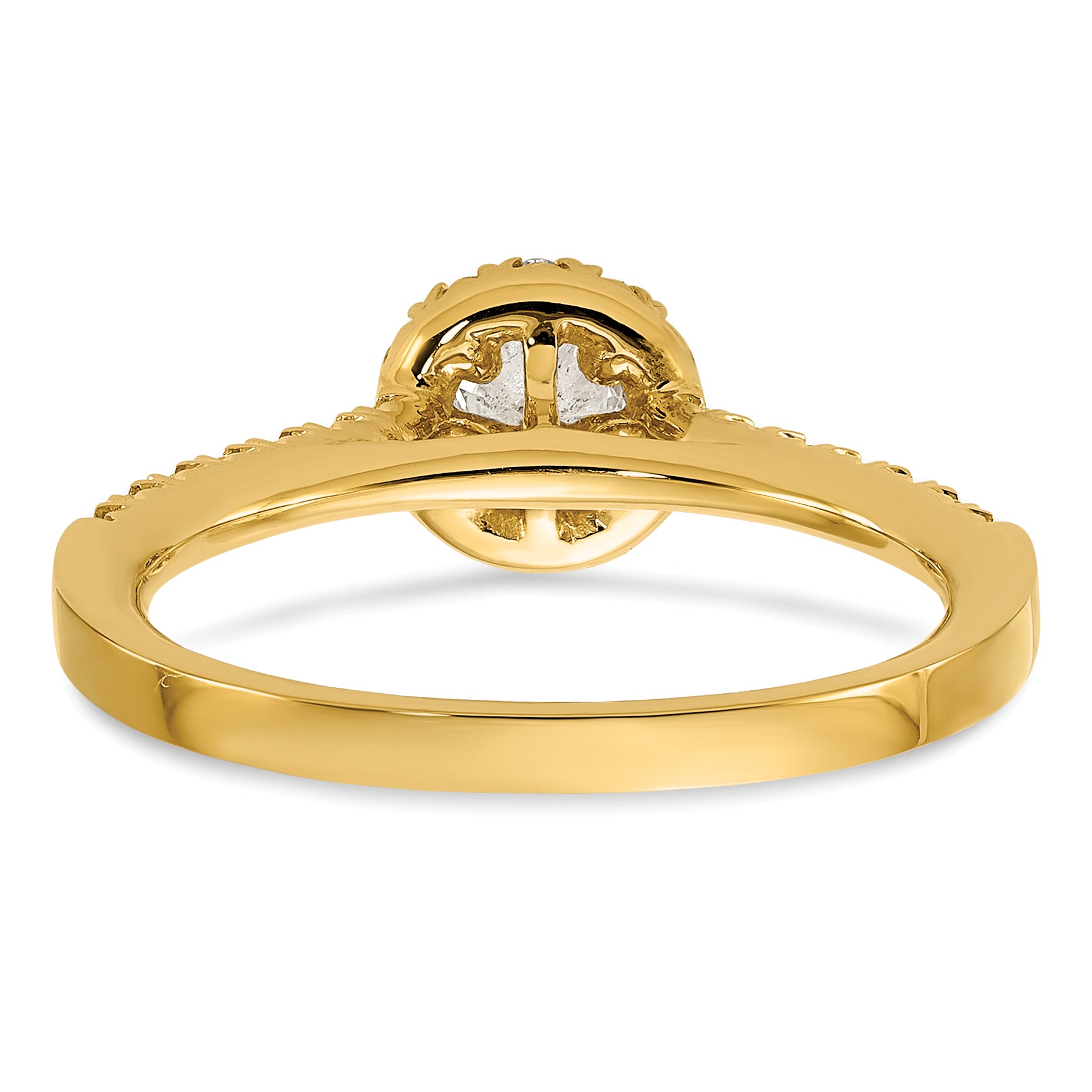14k 1/2 carat Lab Grown Diamond VS/SI+ G+ Round Complete Halo Engagement Ring