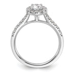 14k White Gold 3/4 carat Lab Grown Diamond VS/SI+ G+ Round Complete Halo Engagement Ring