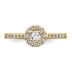 14k 3/4 carat Lab Grown Diamond VS/SI+ G+ Round Complete Halo Engagement Ring