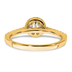 14k 3/4 carat Lab Grown Diamond VS/SI+ G+ Round Complete Halo Engagement Ring