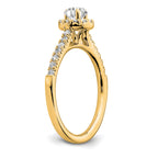 14k 3/4 carat Lab Grown Diamond VS/SI+ G+ Round Complete Halo Engagement Ring