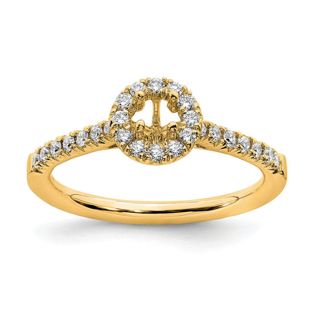 14k 3/4 carat Lab Grown Diamond VS/SI+ G+ Round Complete Halo Engagement Ring