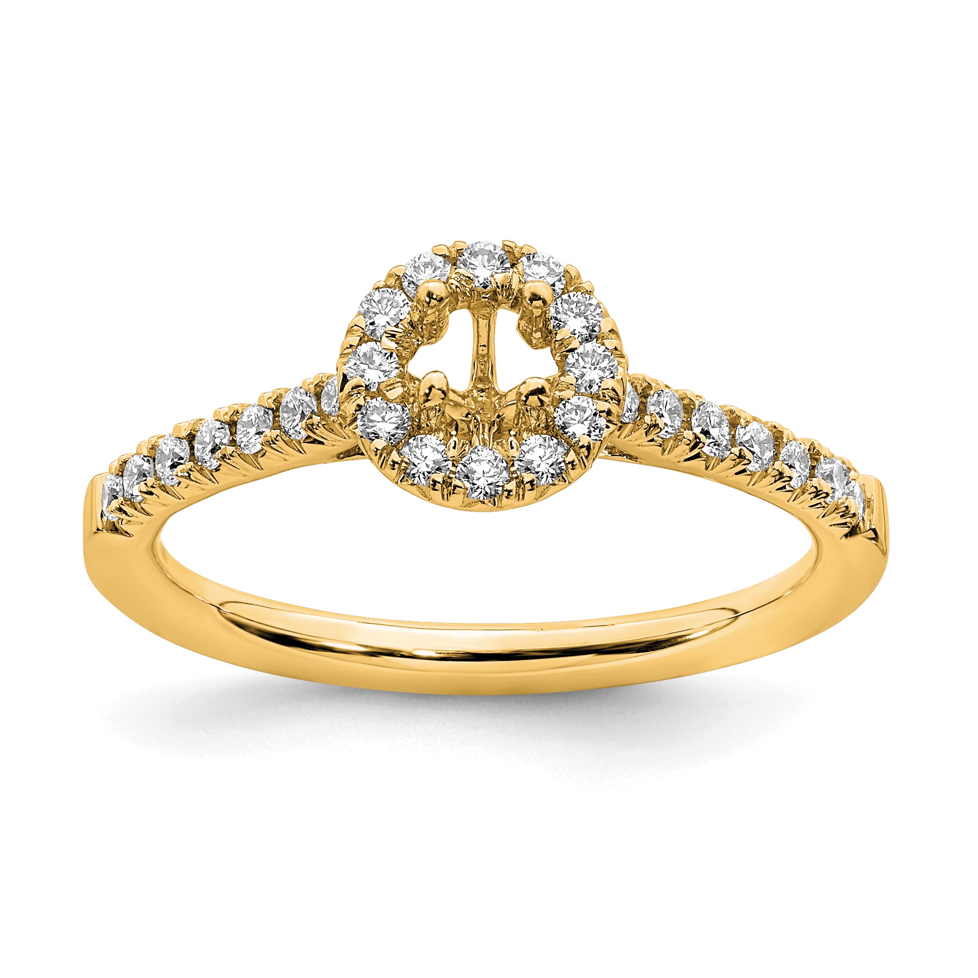 14k 3/4 carat Lab Grown Diamond VS/SI+ G+ Round Complete Halo Engagement Ring