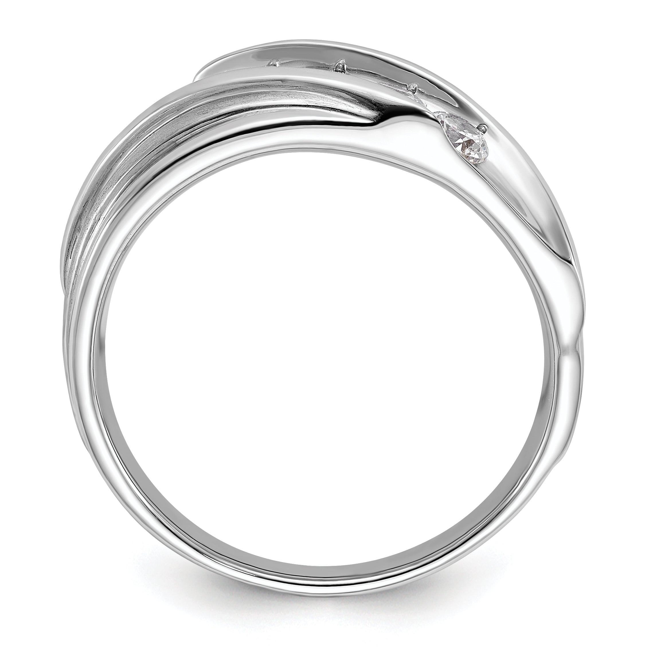 10k White Gold 3/4 carat Lab Grown Diamond VS/SI+ G+ Five Stone Complete Men's Ring Secondary image