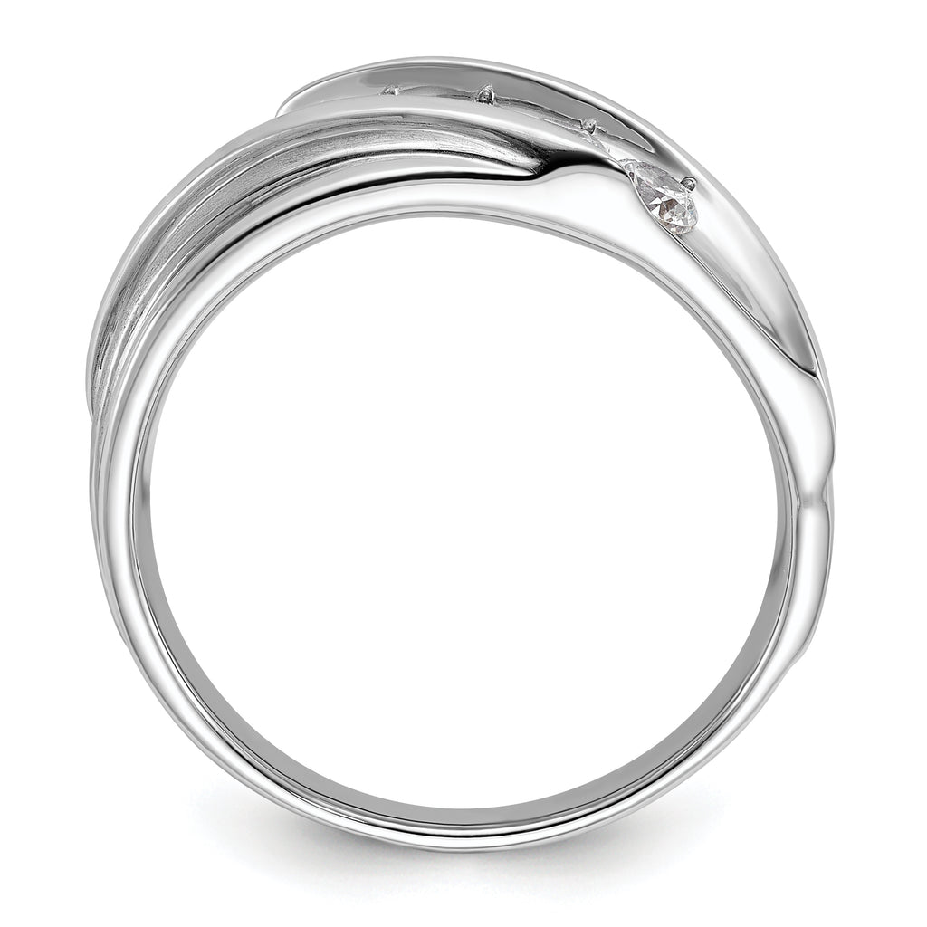 10k White Gold 3/4 carat Lab Grown Diamond VS/SI+ G+ Five Stone Complete Men's Ring