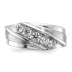 10k White Gold 3/4 carat Lab Grown Diamond VS/SI+ G+ Five Stone Complete Men's Ring