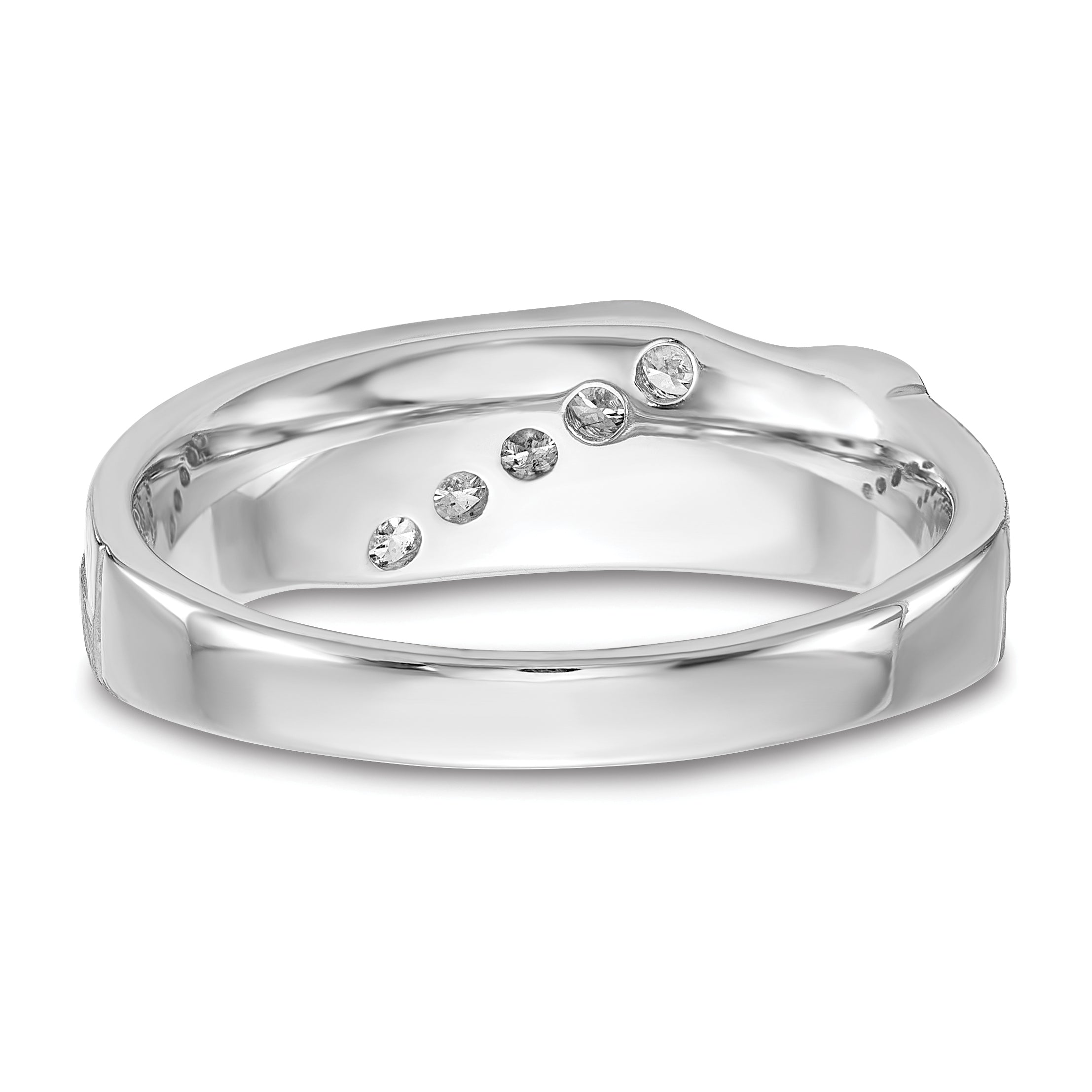 10k White Gold 3/4 carat Lab Grown Diamond VS/SI+ G+ Five Stone Complete Men's Ring