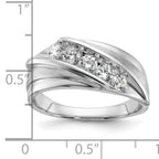 10k White Gold 3/4 carat Lab Grown Diamond VS/SI+ G+ Five Stone Complete Men's Ring