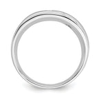 14k 5/8 carat White Gold Lab Grown Diamond VS/SI+ G+ Three Stone Complete Men's Ring