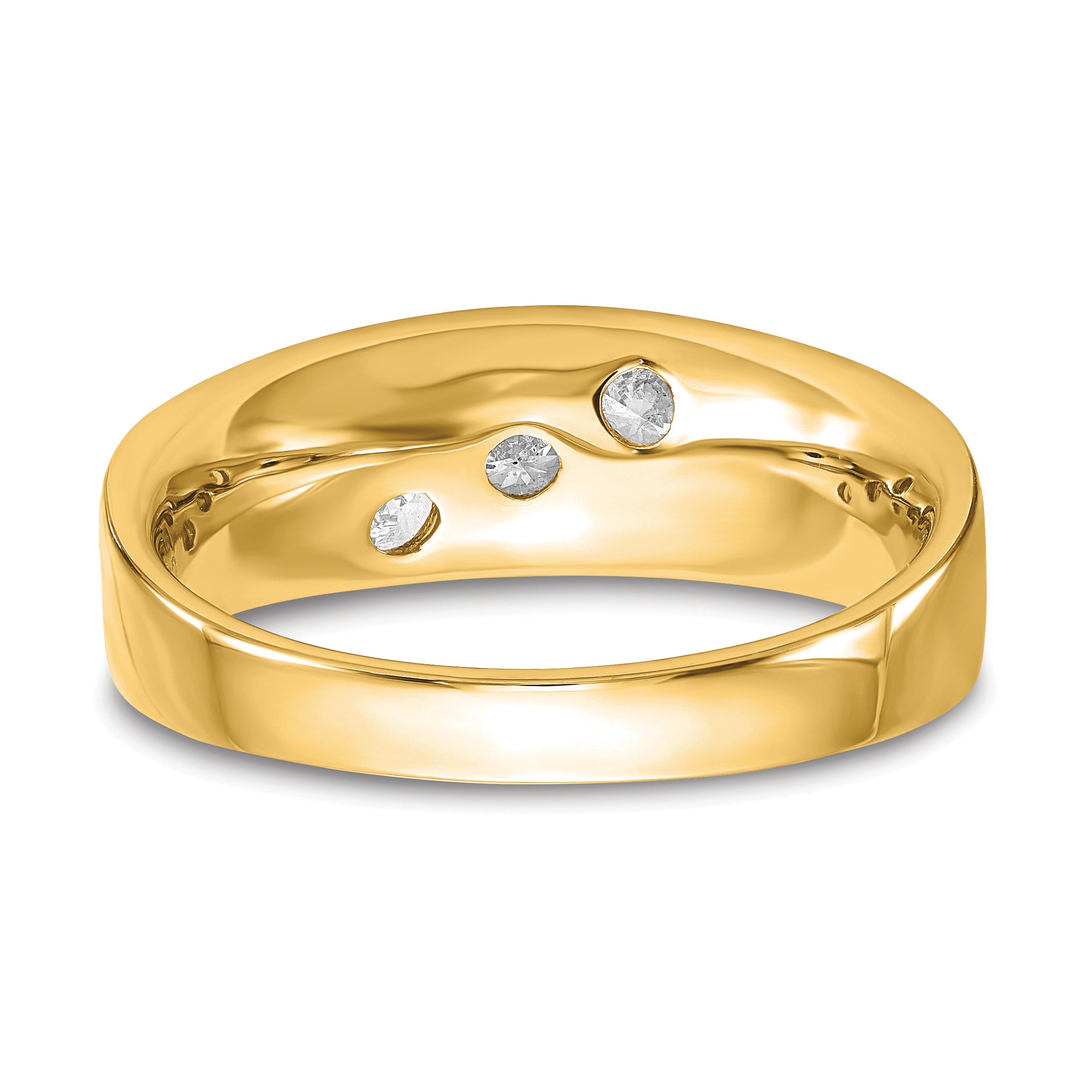 14k 5/8 carat Lab Grown Diamond VS/SI+ G+ Three Stone Complete Men's Ring