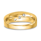 14k 5/8 carat Lab Grown Diamond VS/SI+ G+ Three Stone Complete Men's Ring