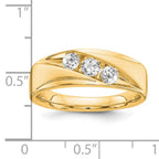 14k 5/8 carat Lab Grown Diamond VS/SI+ G+ Three Stone Complete Men's Ring