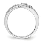 14k White Gold Polished Fancy Florina Wave Diamond Ring