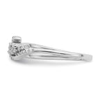 14k White Gold Polished Fancy Florina Wave Diamond Ring