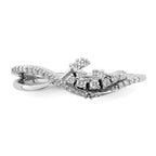 14k White Gold Polished Fancy Florina Wave Diamond Ring