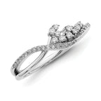 14k White Gold Polished Fancy Florina Wave Diamond Ring