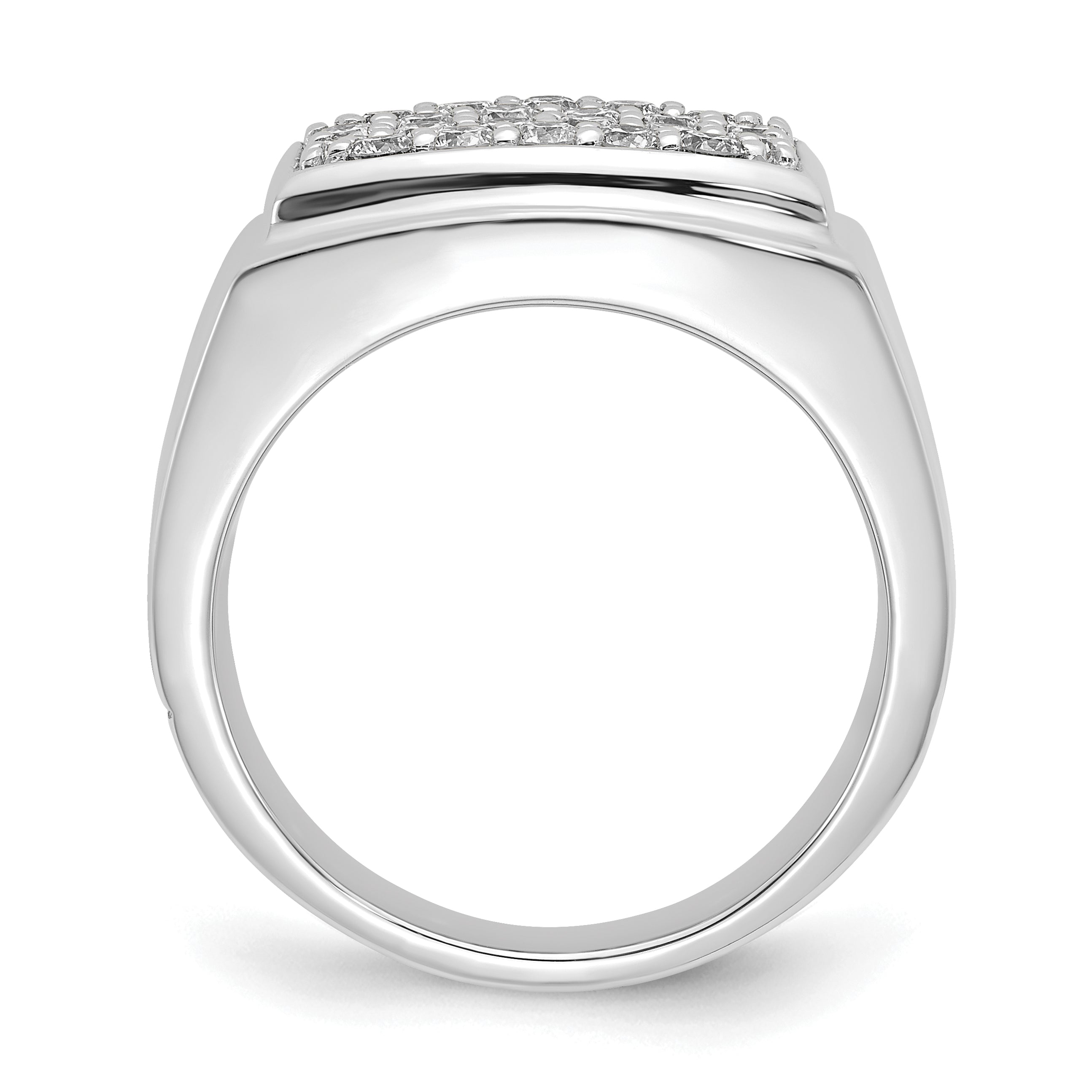10k White Gold 1 carat Lab Grown Diamond VS/SI+ G+ Cluster Men's Ring Secondary image