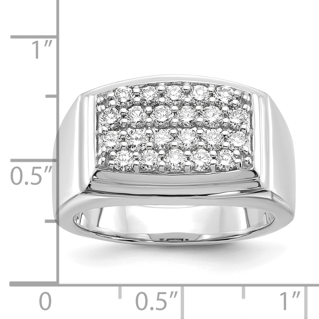 10k White Gold 1 carat Lab Grown Diamond VS/SI+ G+ Cluster Men's Ring