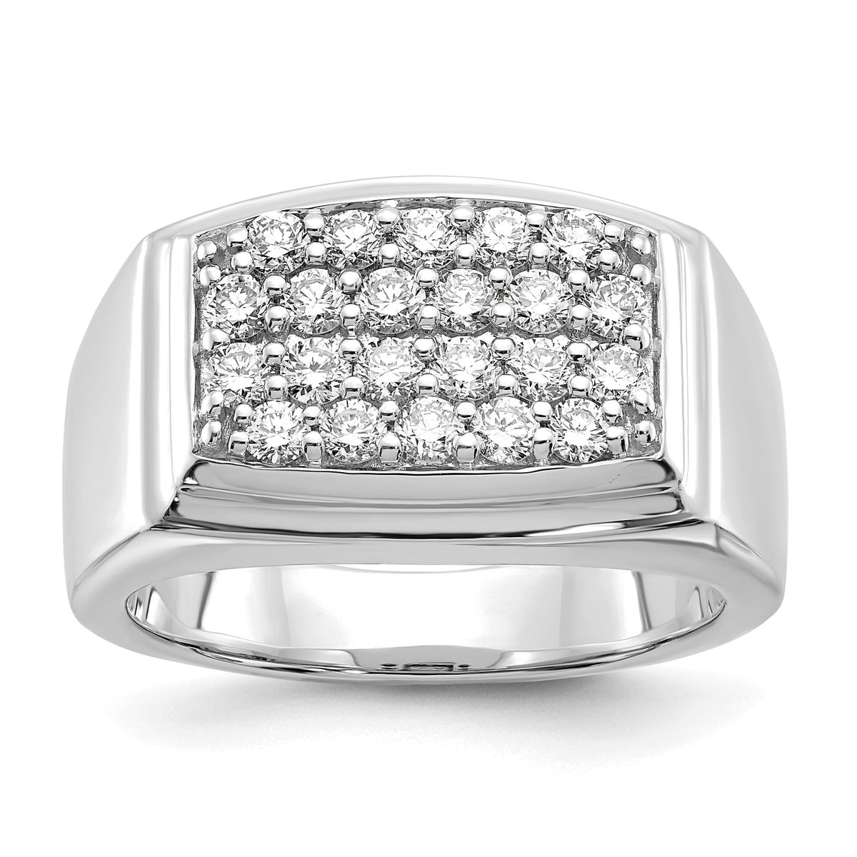 Men's Lab-Grown Diamond Cluster Ring in 10K White Gold (1 ct. tw.), Size 10 - Sophia Jewelers Main image