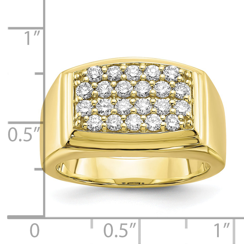 10k 1 carat Lab Grown Diamond VS/SI+ G+ Cluster Men's Ring