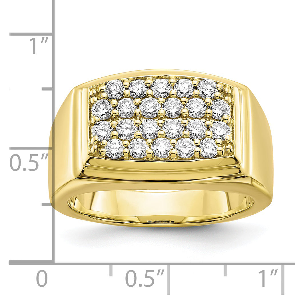 10k 1 carat Lab Grown Diamond VS/SI+ G+ Cluster Men's Ring