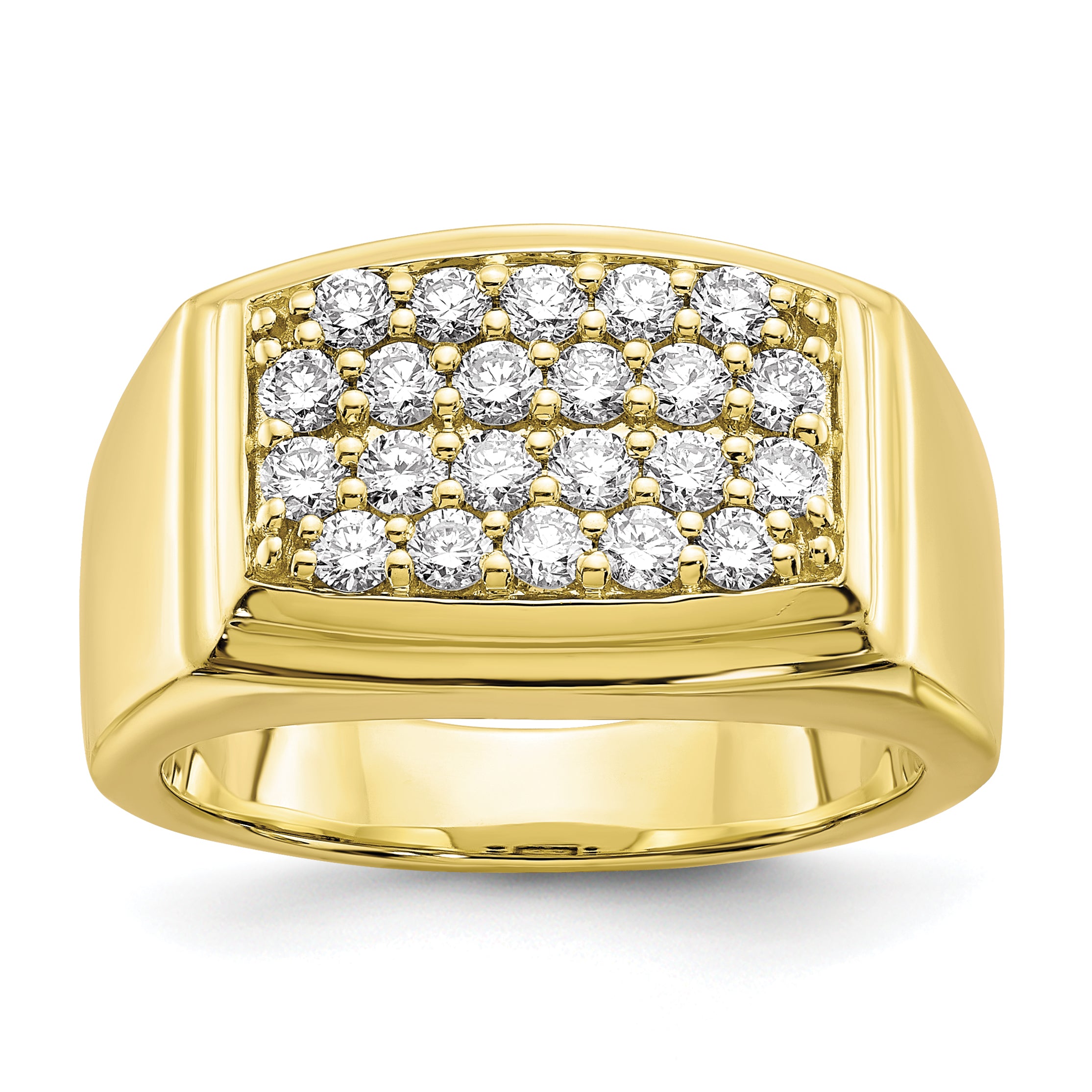 10k 1 carat Lab Grown Diamond VS/SI+ G+ Cluster Men's Ring Main image